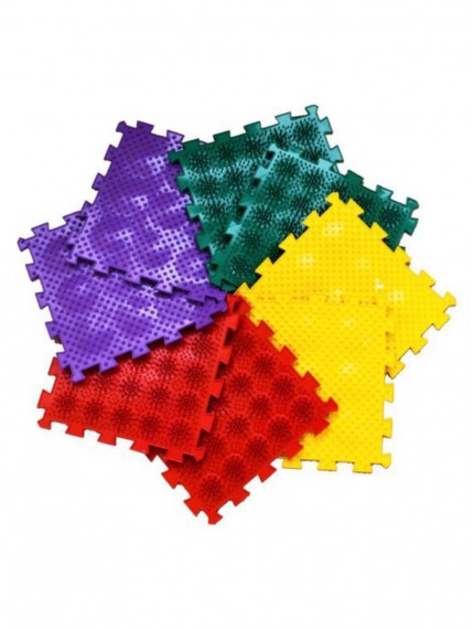 Коврик массажный (ортопедический) модульный Крейт "ОРТО ПАЗЛ" МИКС "Ежики"