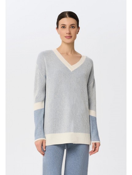 Джемпер с V-образным вырезом Marc Andre Ribbed Rhythm W25-00CH0916