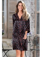 Халат Mia-Mella Julia peppers 7077 черный