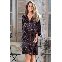 Халат Mia-Mella Julia peppers 7077 черный Халат Mia-Mella Julia peppers 7077 черный