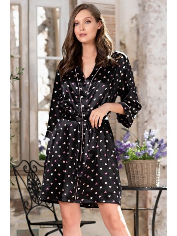 Халат Mia-Mella Julia hearts 7073 черный