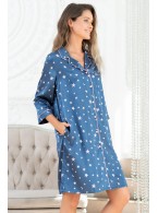 Халат Mia-Mella Stars 7077 синий Халат Mia-Mella Stars 7077 синий
