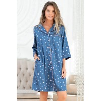 Халат Mia-Mella Stars 7077 синий Халат Mia-Mella Stars 7077 синий