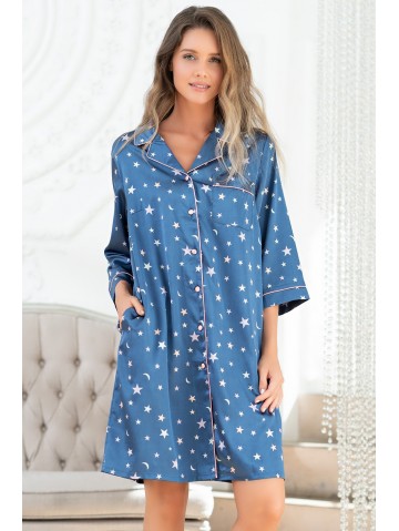 Халат Mia-Mella Stars 7077 синий