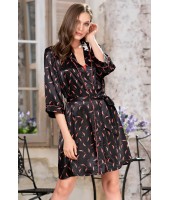 Халат Mia-Mella Julia peppers 7073 черный Халат Mia-Mella Julia peppers 7073 черный