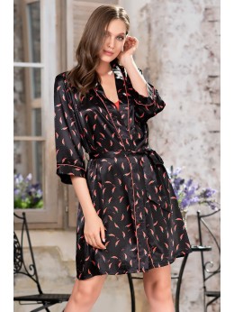 Халат Mia-Mella Julia peppers 7073 черный Халат Mia-Mella Julia peppers 7073 черный