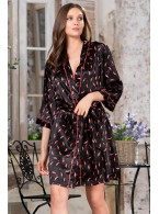 Халат Mia-Mella Julia peppers 7073 черный Халат Mia-Mella Julia peppers 7073 черный