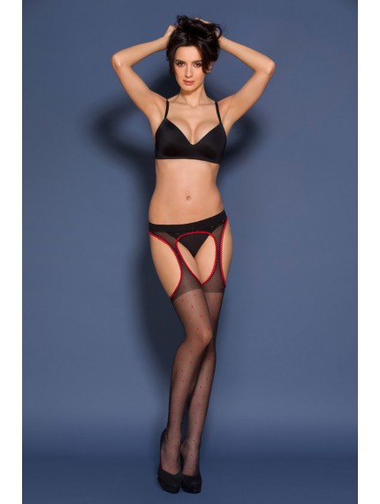 Чулки Gabriella 553 Strip panty Lola Nero-Red