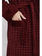 Махровый халат с капюшоном из микро-коттона Ultra Doux (PM France 741) сливовый