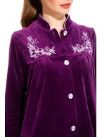 Велюровый халат на пуговицах AURORE (PM France 391) фиолетовый