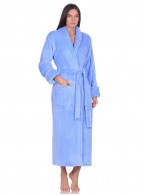 Удлиненный пушистый халат из велсофта Tendre (PM France 745) голубой