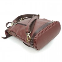 Сумка-рюкзак кожаная бордовая «Тесса»