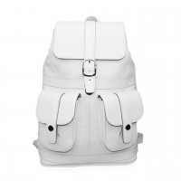 Кожаный рюкзак белый женский «Пломбир»