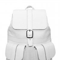 Кожаный рюкзак белый женский «Пломбир»