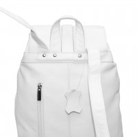 Кожаный рюкзак белый женский «Пломбир»