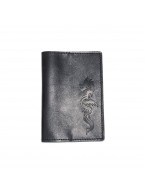 Обложка для паспорта кожаная Черный, Дракон