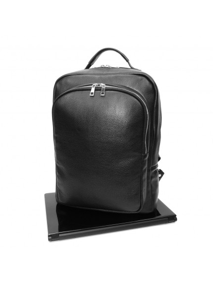 Черный мужской кожаный рюкзак «Виктор»