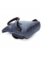 Синий кожаный рюкзак «Вердес»