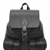 Черный кожаный рюкзак «Черный лебедь»