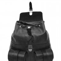 Черный кожаный рюкзак «Черный лебедь»