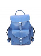 Рюкзак кожаный женский голубой «Морской блюз»