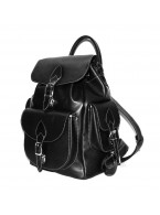 Черный кожаный рюкзак «Моника»