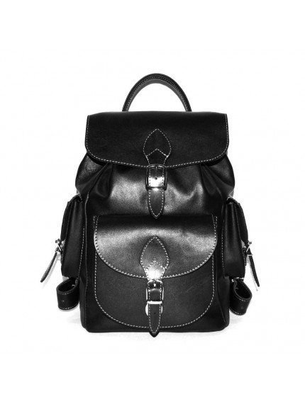 Черный кожаный рюкзак «Моника»