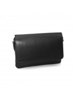 Черная кожаная сумочка кошелёк «Агата»