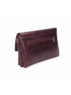 Женская бордовая кожаная сумка «Альда» Без тиснения