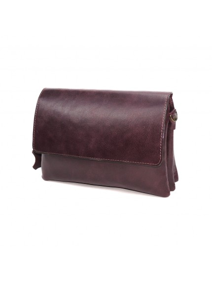 Женская бордовая кожаная сумка «Альда» Без тиснения
