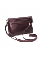 Женская бордовая кожаная сумка «Альда» Без тиснения