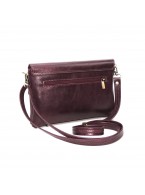 Женская бордовая кожаная сумка «Альда» Без тиснения