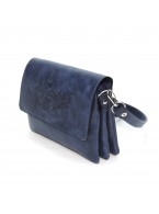 Синяя женская кожаная сумка «Роксан» Растение