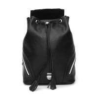 Черный кожаный рюкзак «Тейде»
