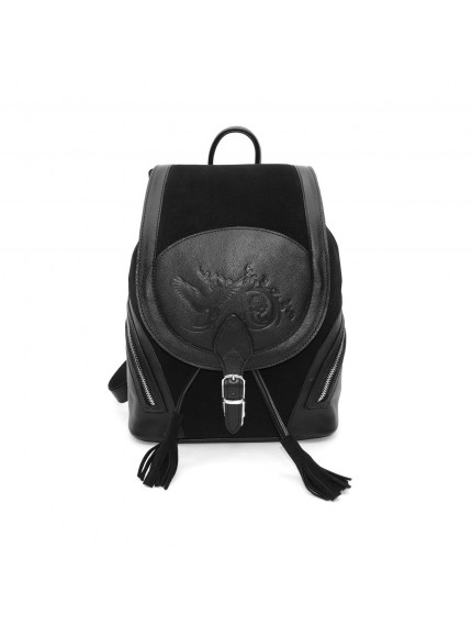 Рюкзак кожаный черный «Рона»