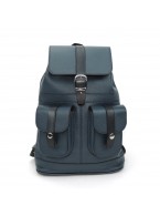 Синий кожаный рюкзак «Эврика»