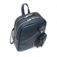 Сумка рюкзак кожаная женская синяя «Триана»