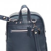 Сумка рюкзак кожаная женская синяя «Триана»