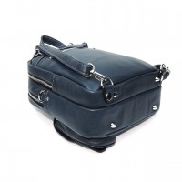 Сумка рюкзак кожаная женская синяя «Триана»