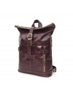 Бордовая кожаная сумка-рюкзак «Сидони»