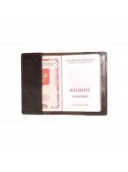 Обложка для паспорта кожаная Сокол, Коричневый