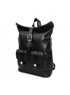 Сумка-рюкзак кожаная черная «Конти»
