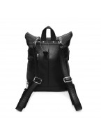 Сумка-рюкзак кожаная черная «Конти»