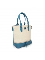 Комбинированная женская синяя сумка David Jones