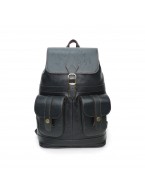 Кожаный рюкзак женский зеленый «Гринто»