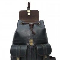 Кожаный рюкзак женский зеленый «Гринто»