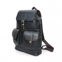 Кожаный рюкзак женский зеленый «Гринто»
