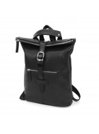 Черная кожаная сумка-рюкзак «Авеню»