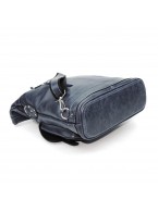 Сумка рюкзак кожаная женская синяя «Нева»
