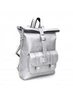 Серебряная кожаная сумка-рюкзак «Селена»